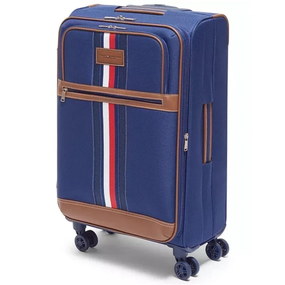 Tommy Hilfiger Luggage suitcase Logan Large Check-in Softside Spinner blue